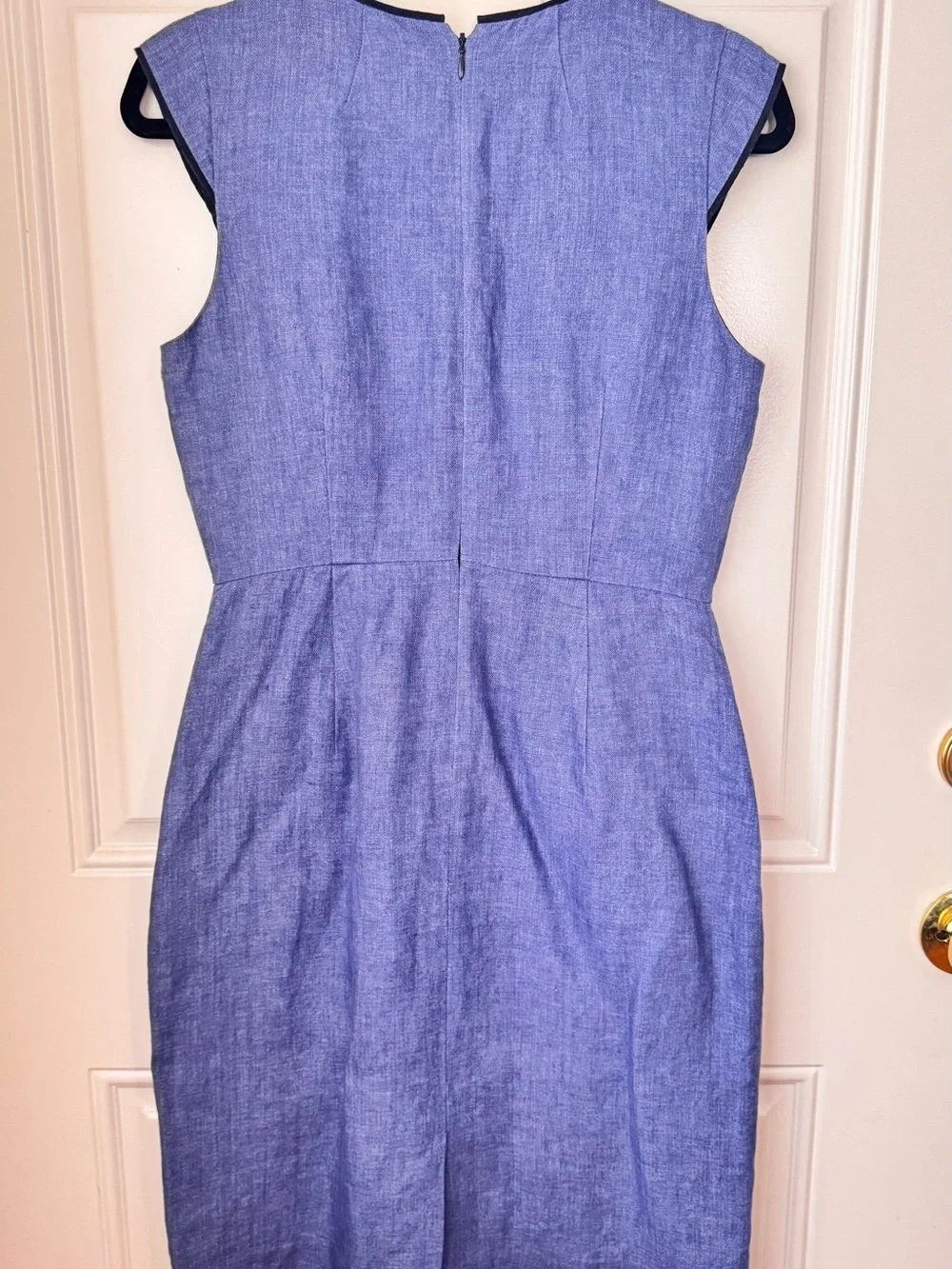 J. Crew Patch Pocket Sheath Dress in Tipped Linen